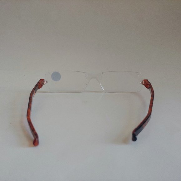 (NWT) Vintage 90's Rectangle Rimless 360 Degree Rotated Reading Glasses (S.Tort) - Picture 3 of 6